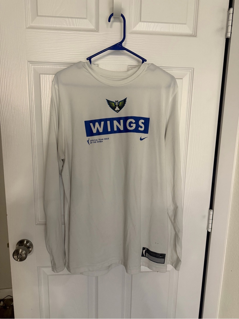 Dallas Wings White Long Sleeve Nike Dri-Fit Shirt